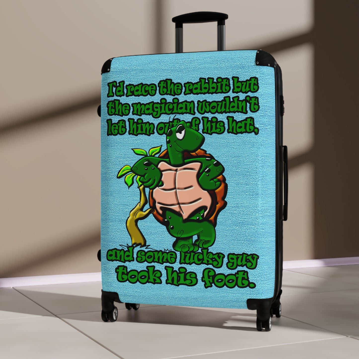 turtle race - Suitcase (faded blue)