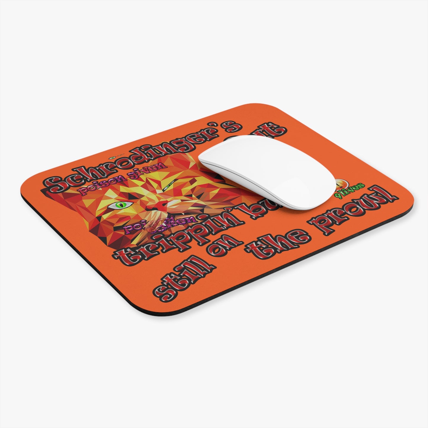 schrodinger's cat - Mouse Pad (Rectangle) (orange)
