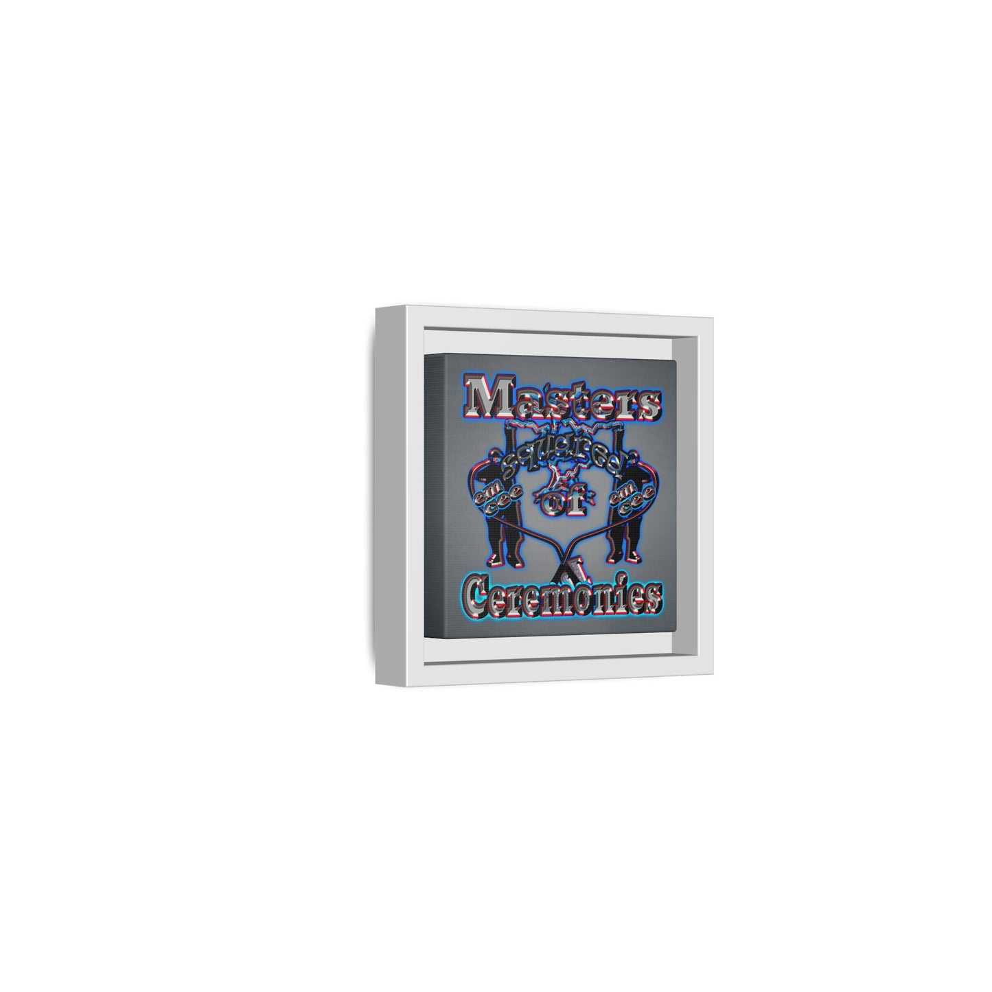 em cee squared - framed canvas art (grey-light grey)