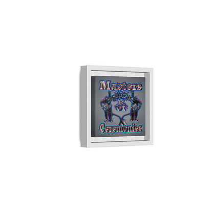 em cee squared - framed canvas art (grey-light grey)