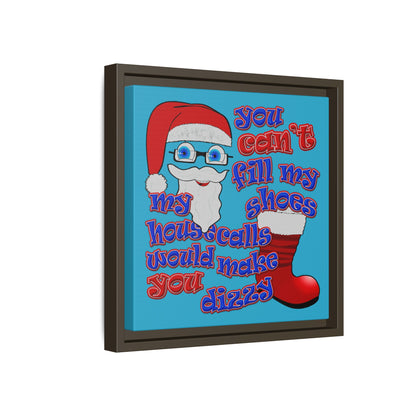 santa's shoes - framed canvas art (turquoise)
