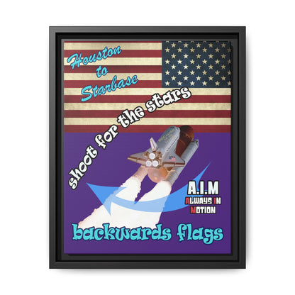 shoot for the stars - framed canvas art (purple)