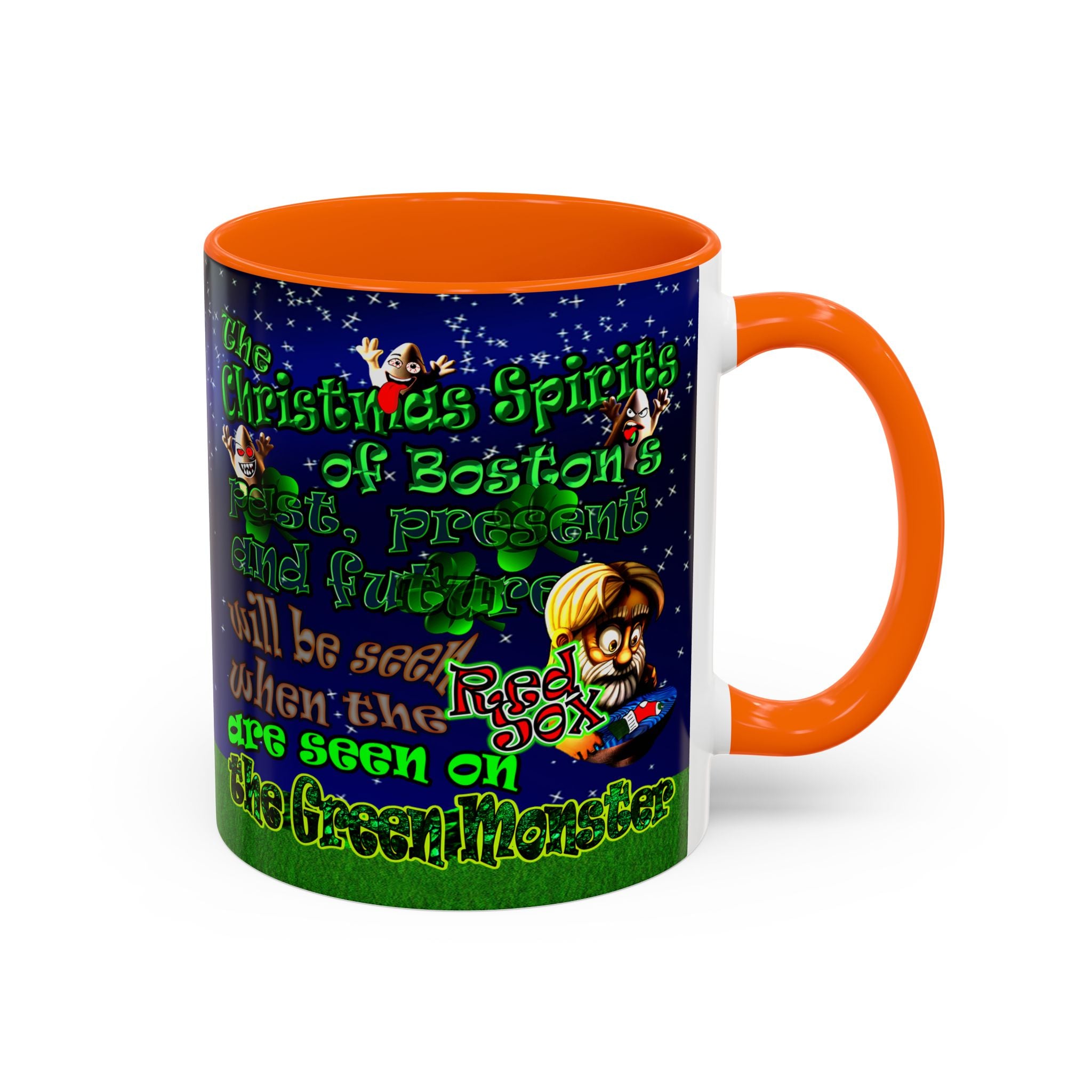christmas spirits of boston - Accent Mug ('snoops' background)