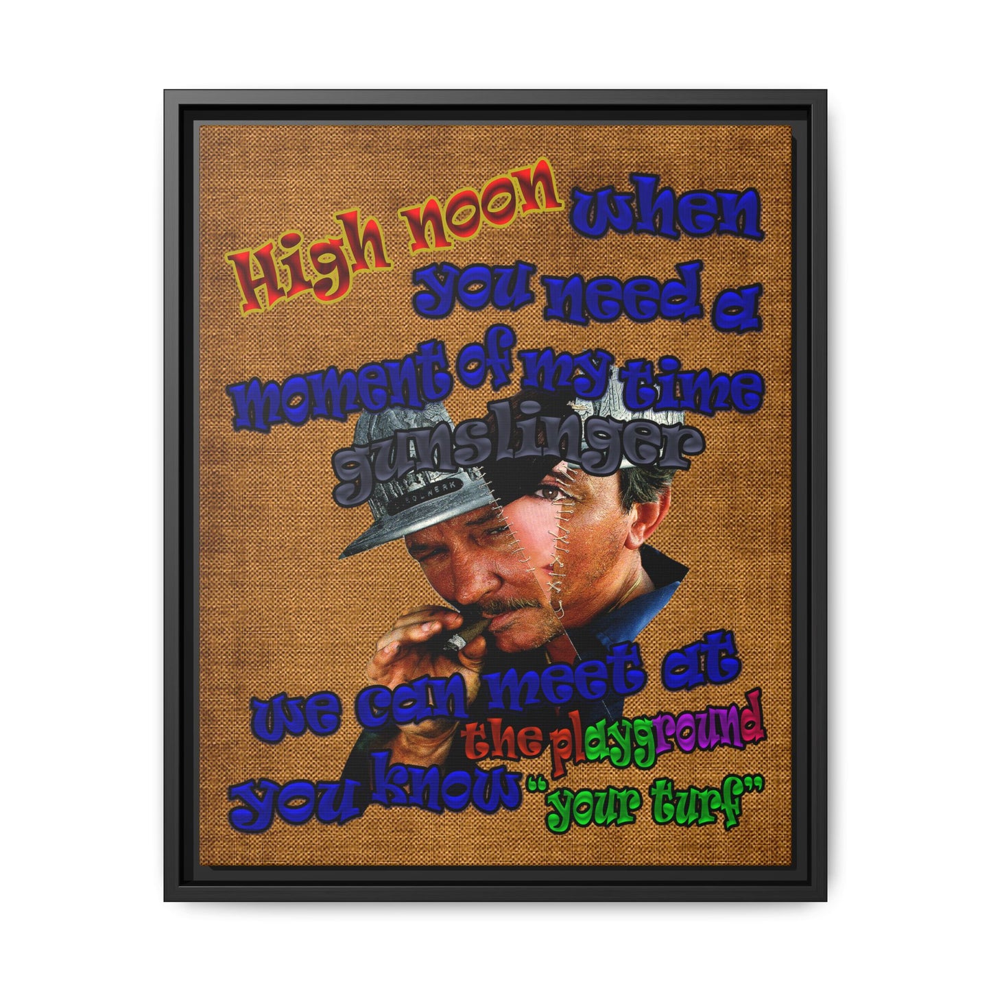 high noon - framed canvas art (brown papyrus)