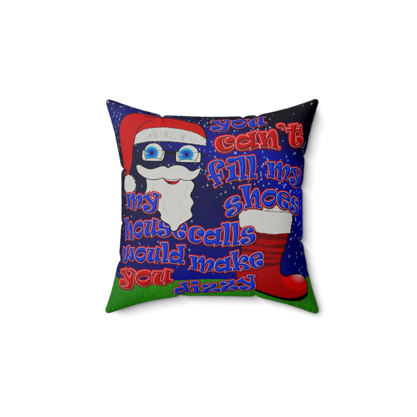 santa's shoes - Faux Suede Square Pillow - ('snoops' background)