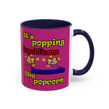 popping like popcorn - Accent Mug (pink)