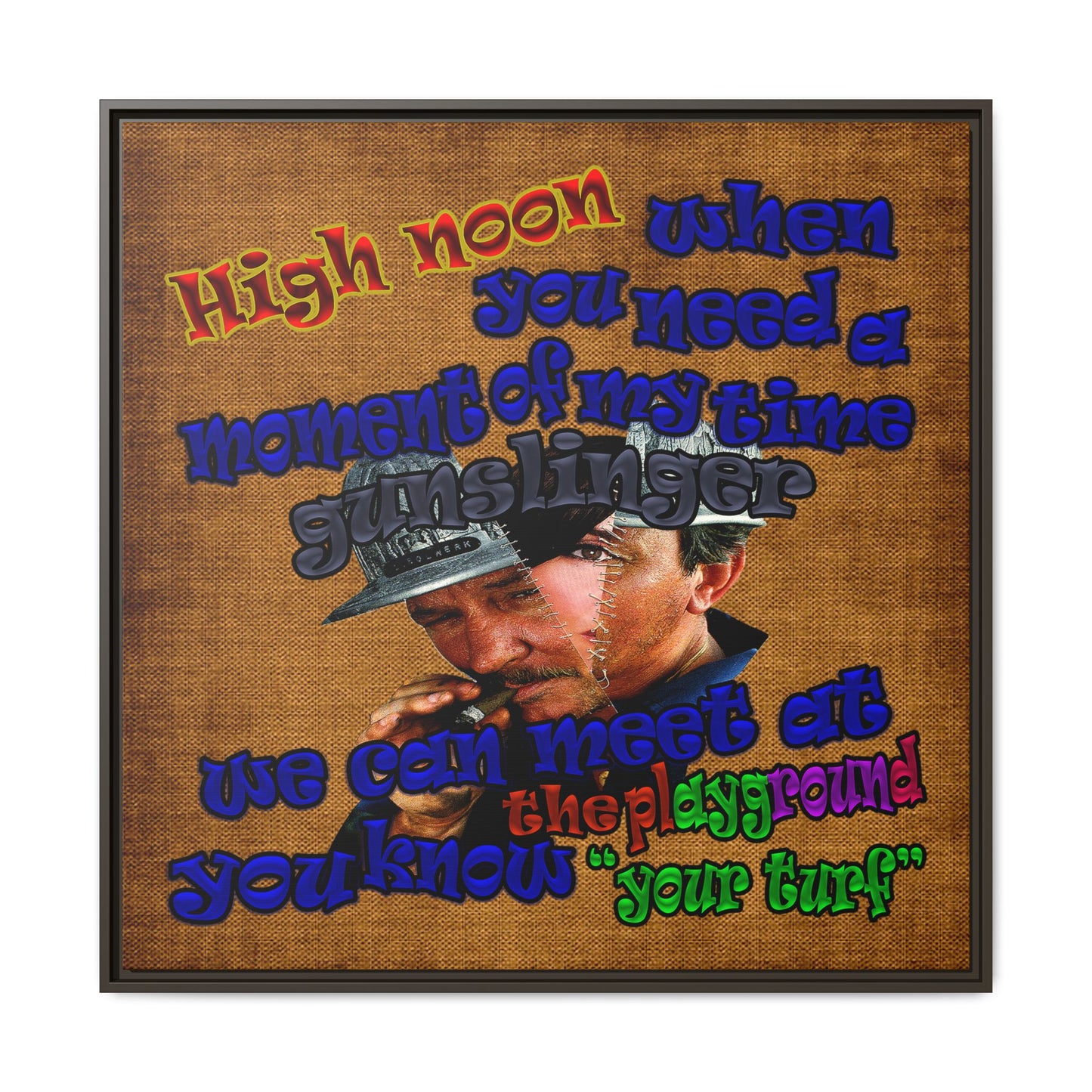 high noon - framed canvas art (brown papyrus)