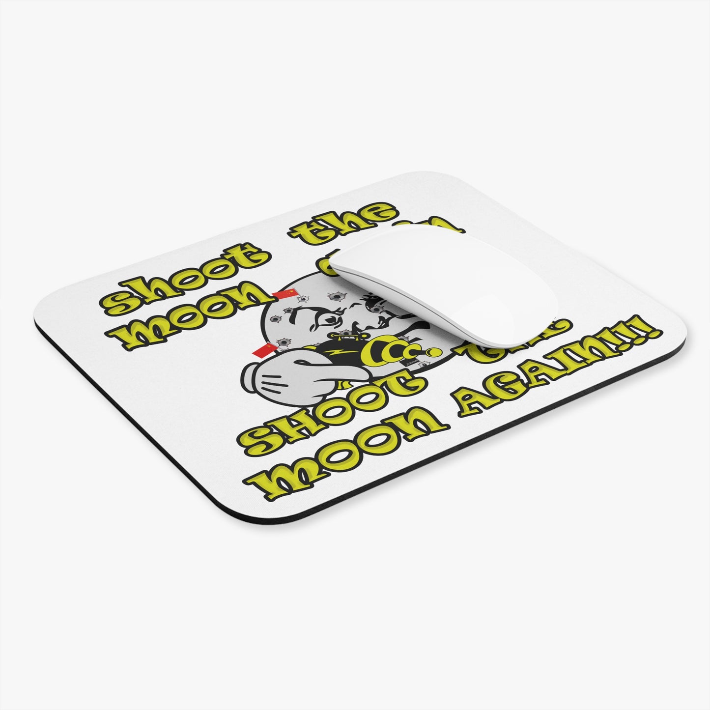 shoot the moon again - Mouse Pad (Rectangle) (white)