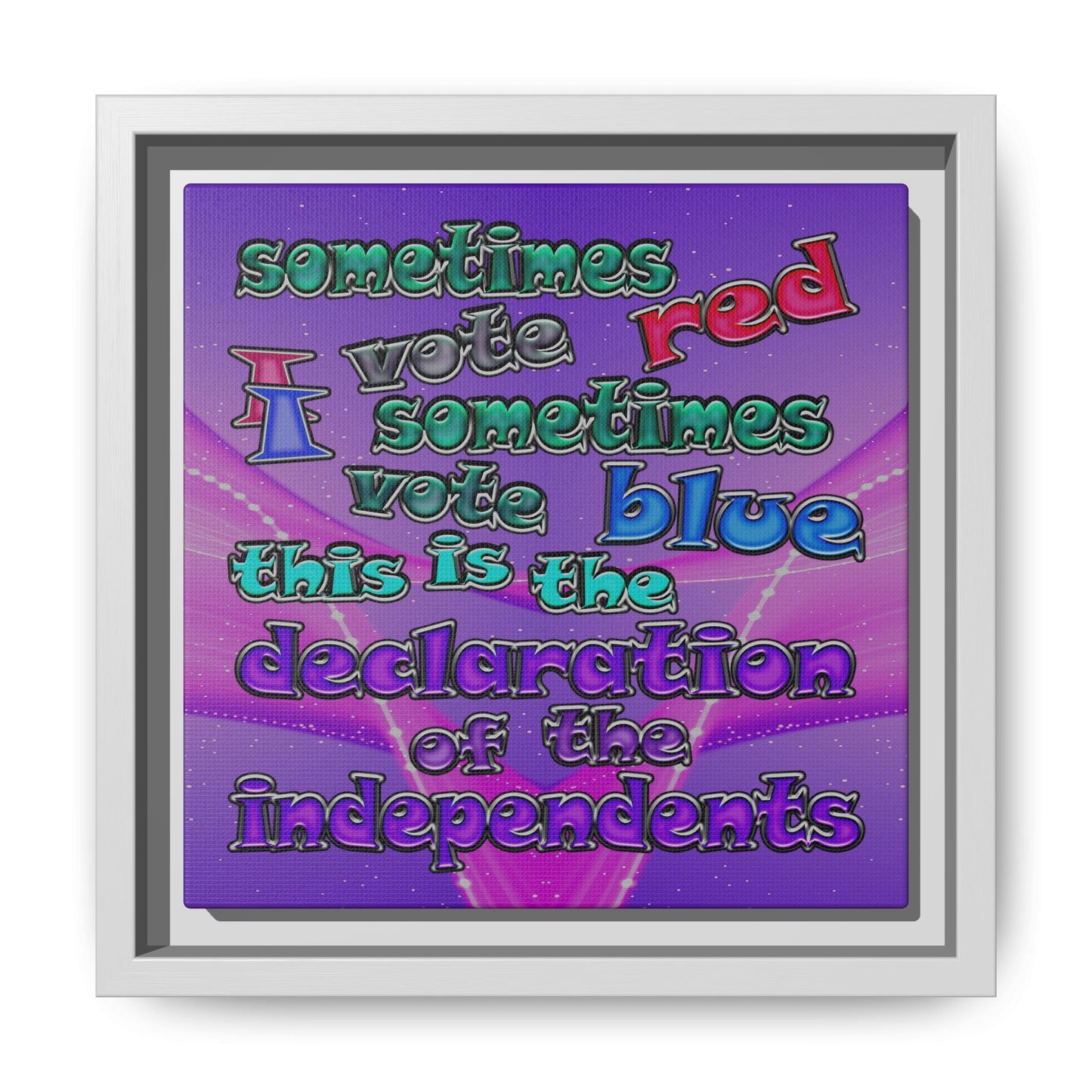 declaration of the independents - framed canvas art (purple-pink wave)