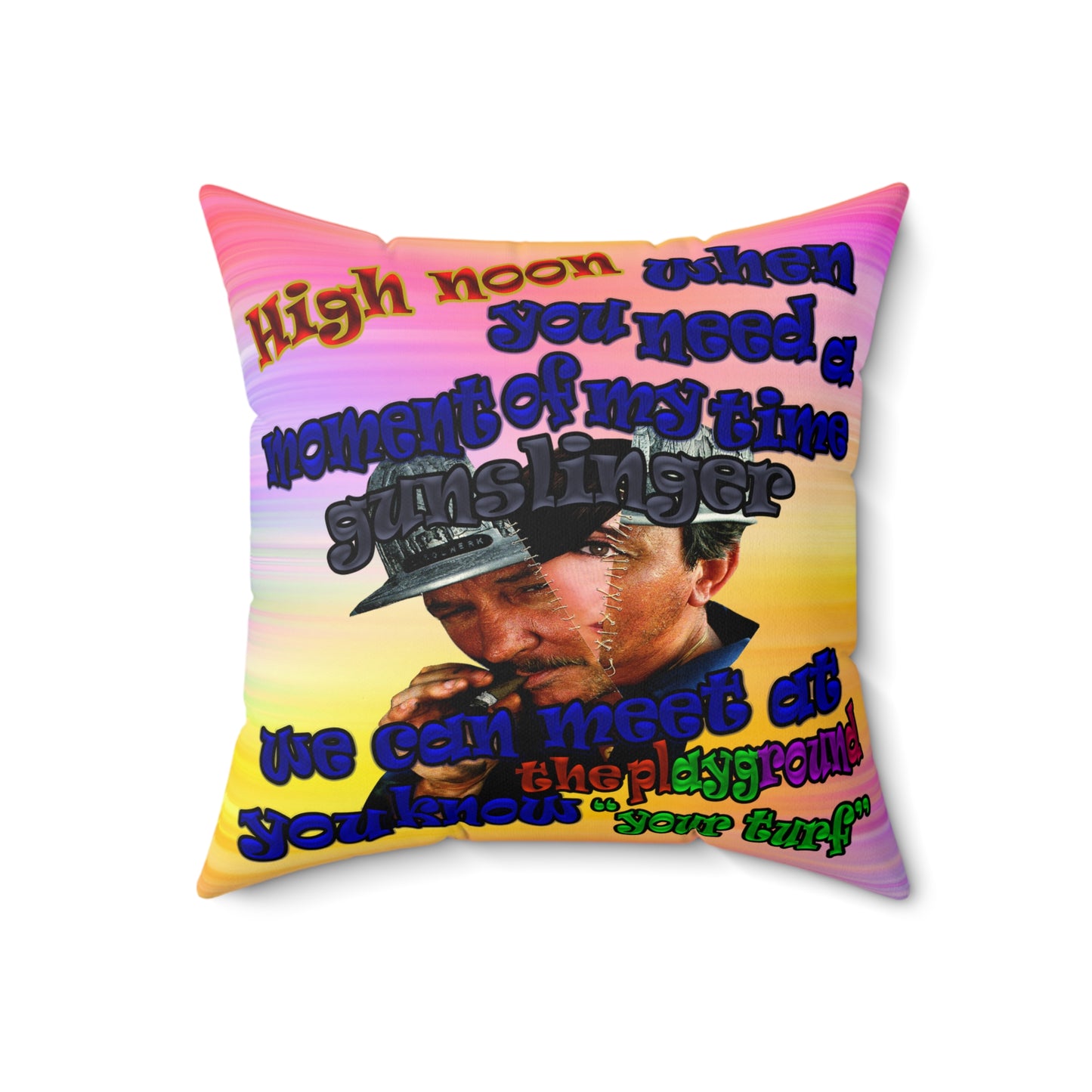high noon - Faux Suede Square Pillow - (color blur)