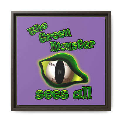 green monster - framed canvas art (light purple)