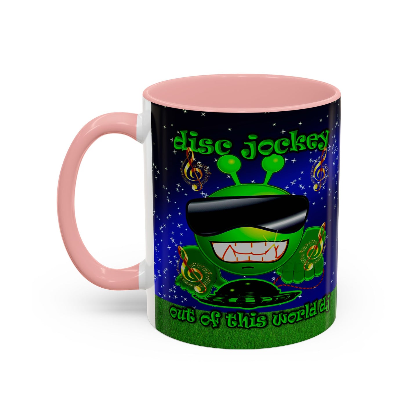 disc jockey - Accent Mug ('snoops' background)