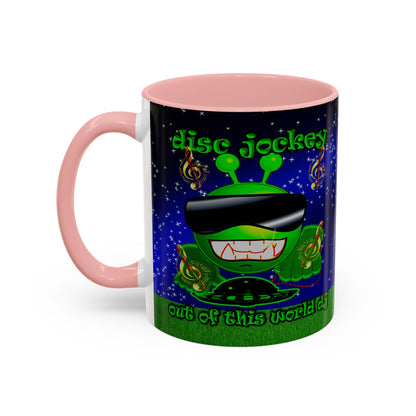 disc jockey - Accent Mug ('snoops' background)