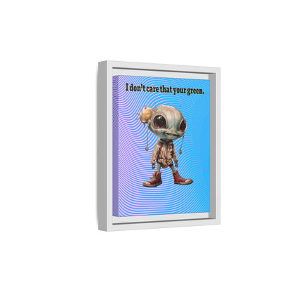 I don't care that your green - framed canvas art (light blue-purple wave)