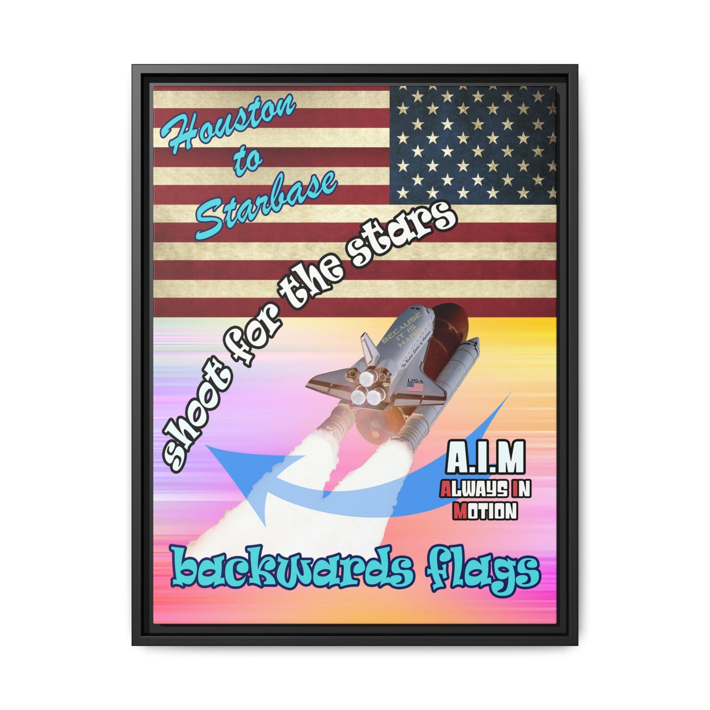 shoot for the stars - framed canvas art (color blur)