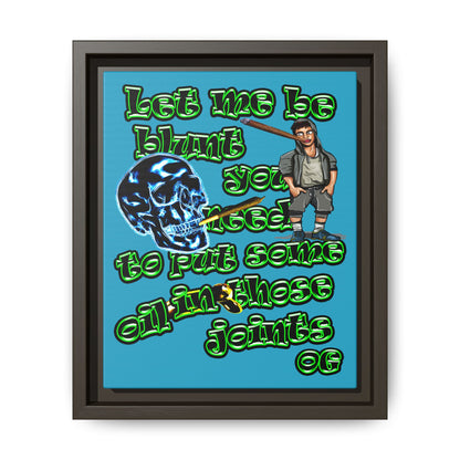 og - framed canvas art (turquoise)