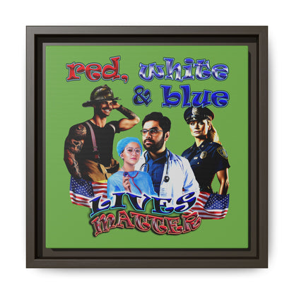 rw&b lives matter - framed canvas art (green)