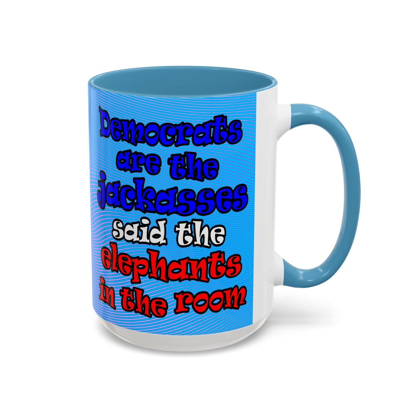 donkeys and elephants - Accent Mug (light blue-purple wave)