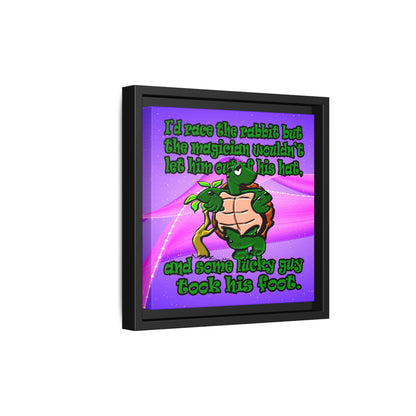turtle race - framed canvas art (purple-pink wave)