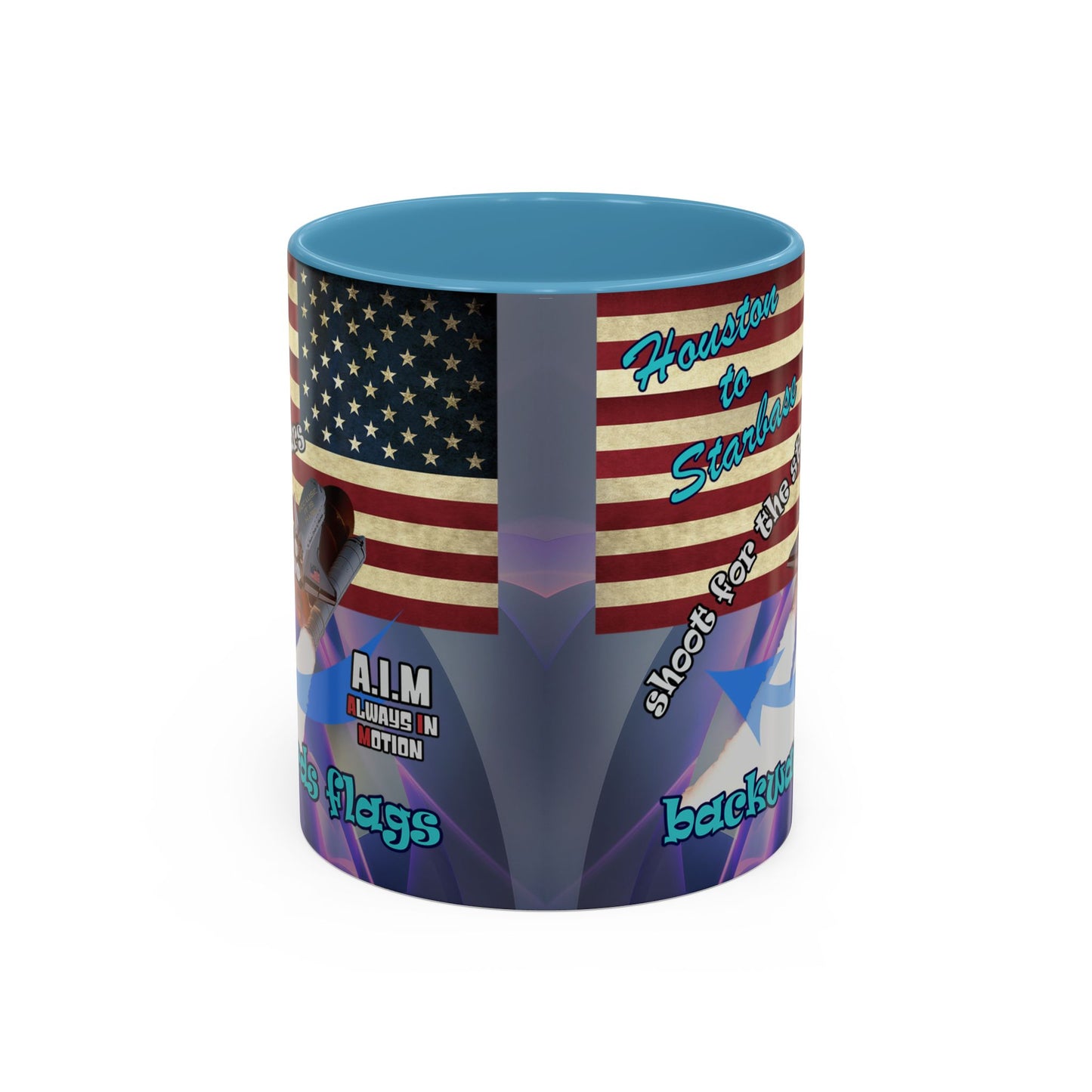 shoot for the stars - Accent Mug (grey-pink wave)