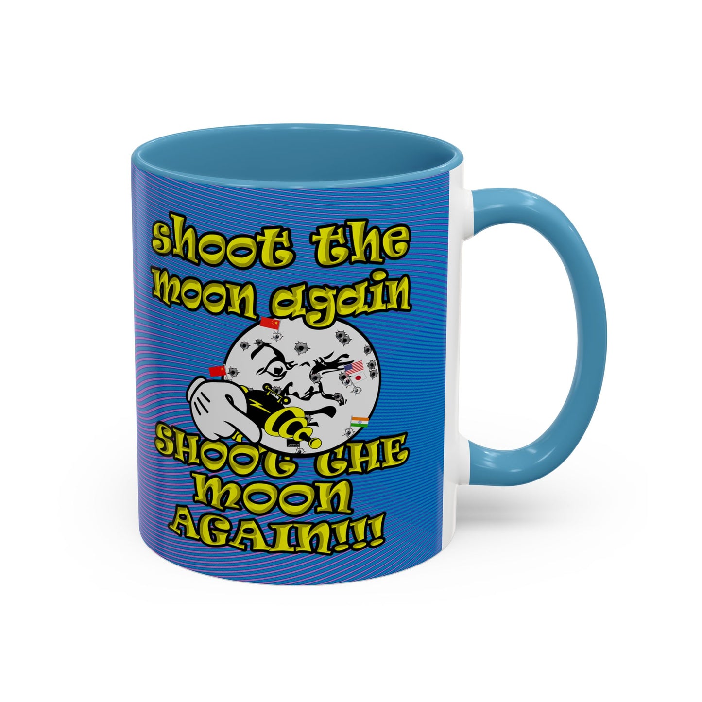 shoot the moon again - Accent Mug (light blue-purple wave)