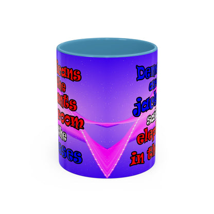 donkeys and elephants - Accent Mug (purple-pink wave)