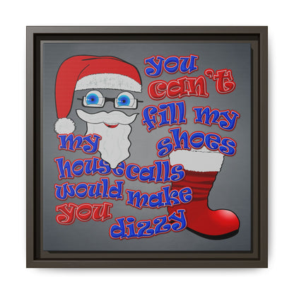 santa's shoes - framed canvas art (grey-light grey)