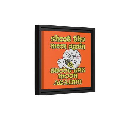 shoot the moon again - framed canvas art (orange)