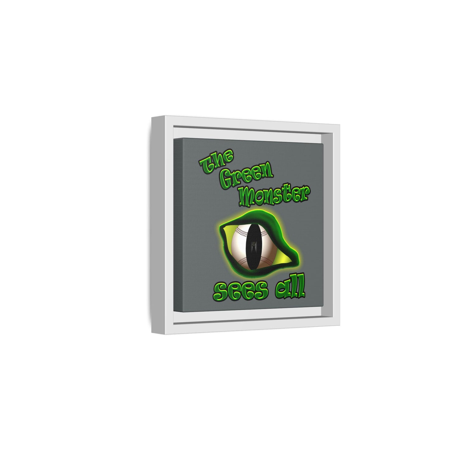 green monster - framed canvas art (dark grey)