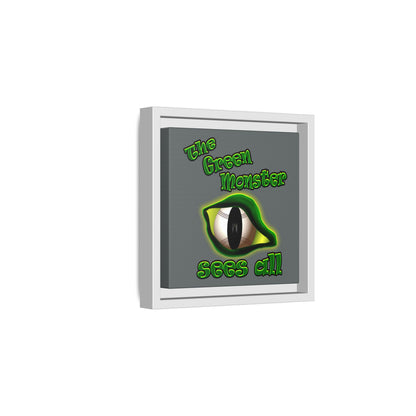 green monster - framed canvas art (dark grey)