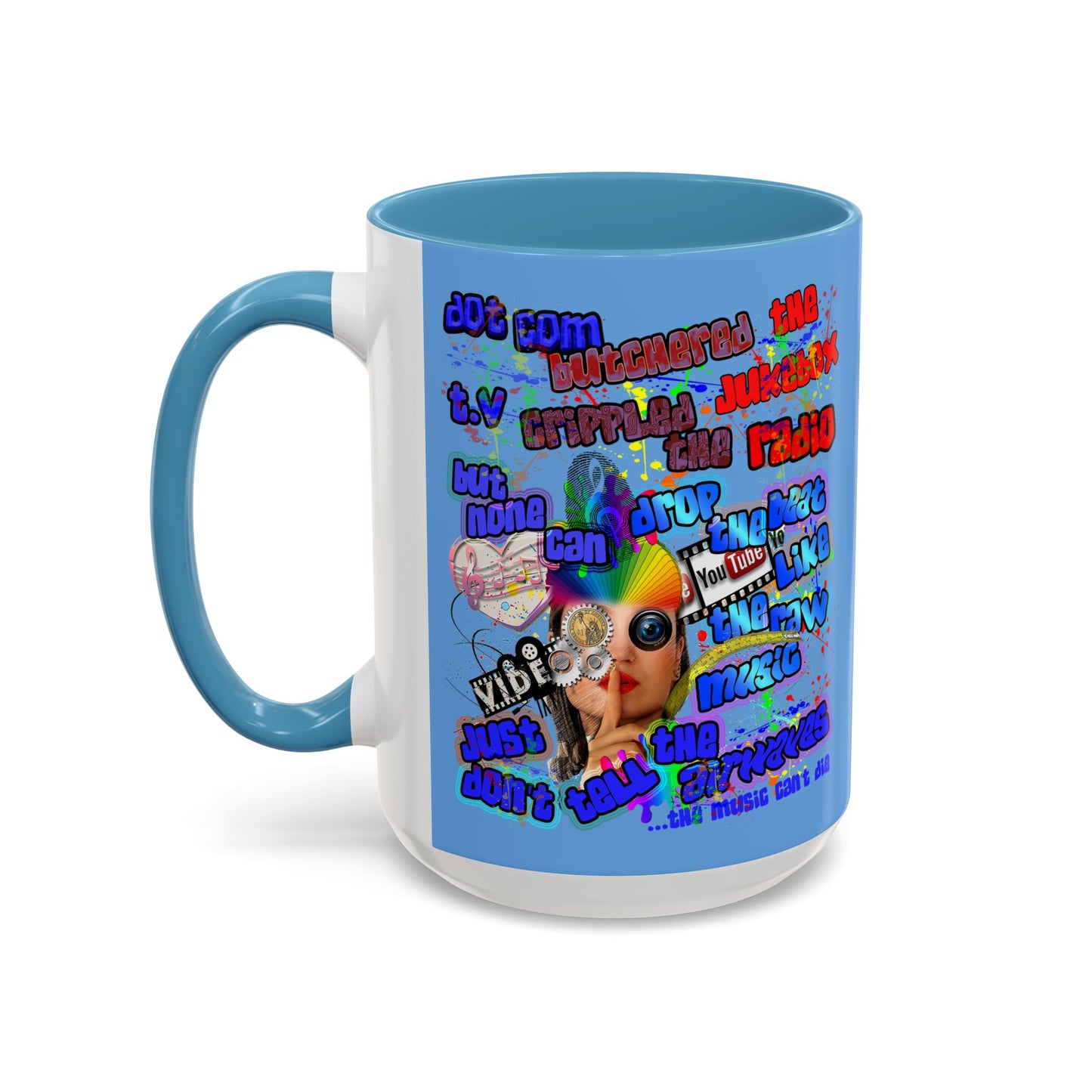 drop the beat - Accent Mug (light blue)