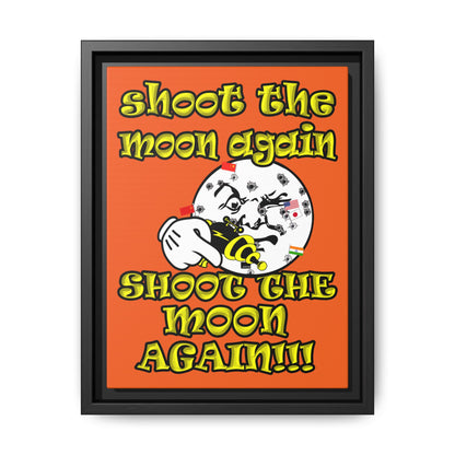 shoot the moon again - framed canvas art (orange)