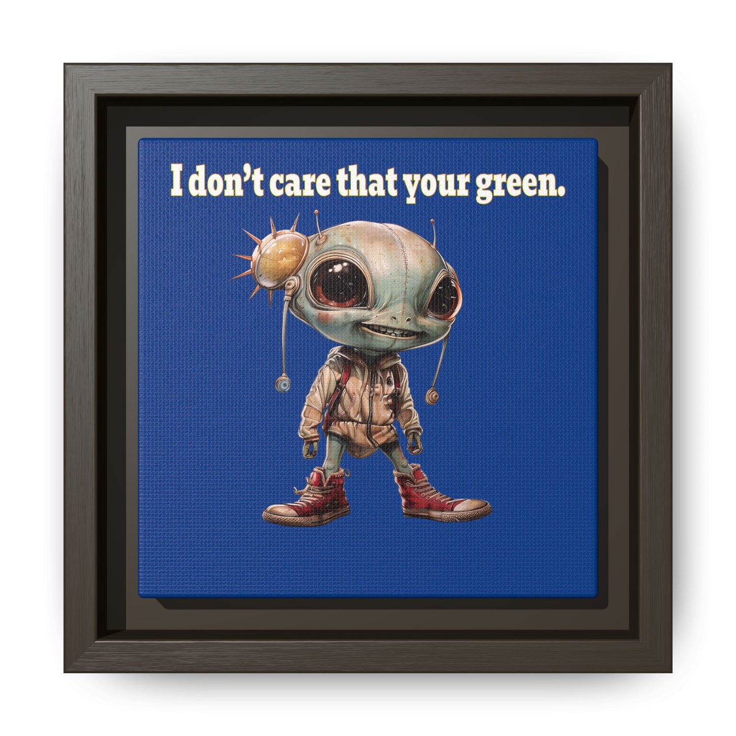 I don't care that your green - framed canvas art (dark blue)
