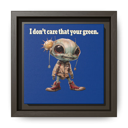 I don't care that your green - framed canvas art (dark blue)