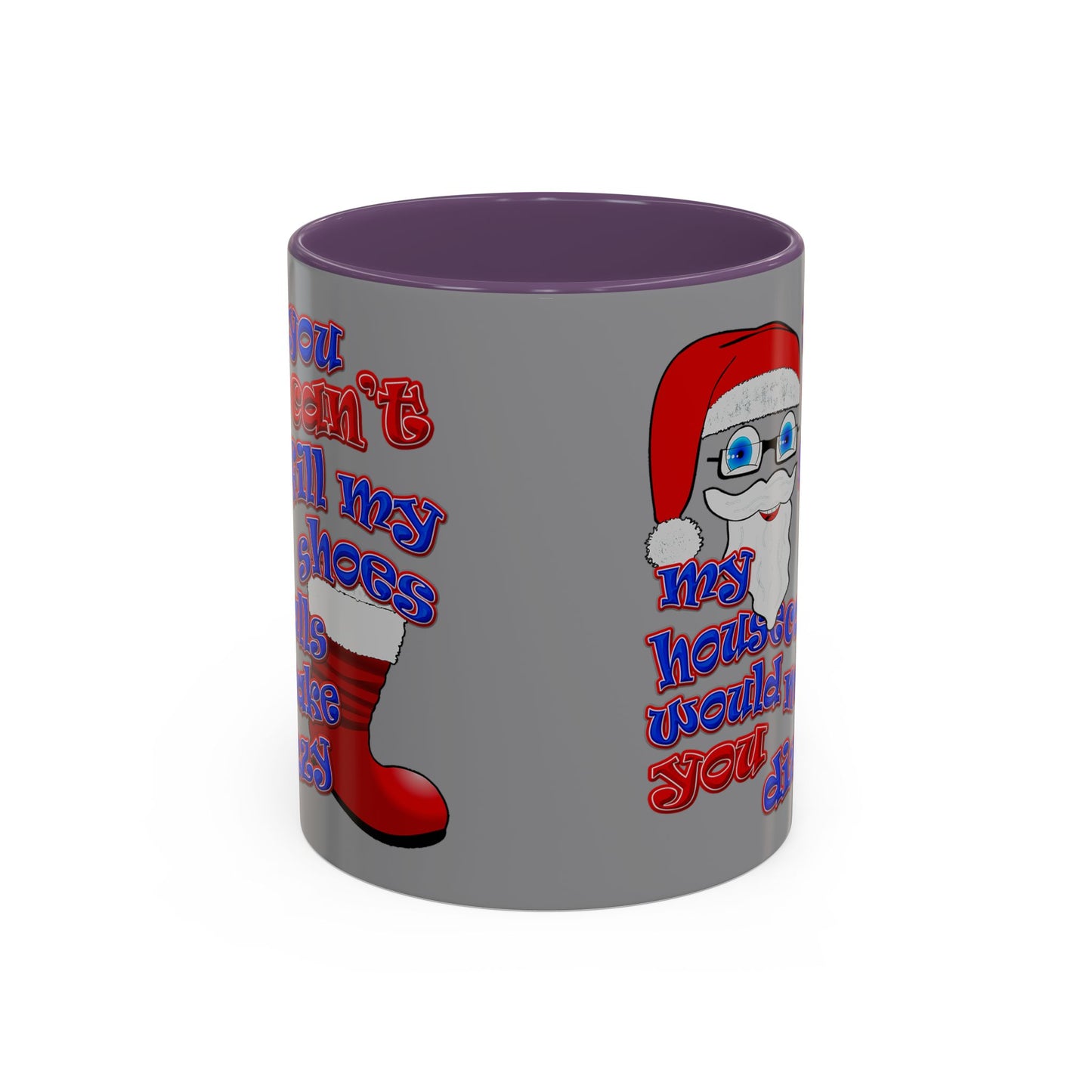 santa's shoes - Accent Mug (grey)