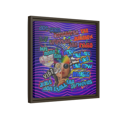 drop the beat - framed canvas art (purple wave)