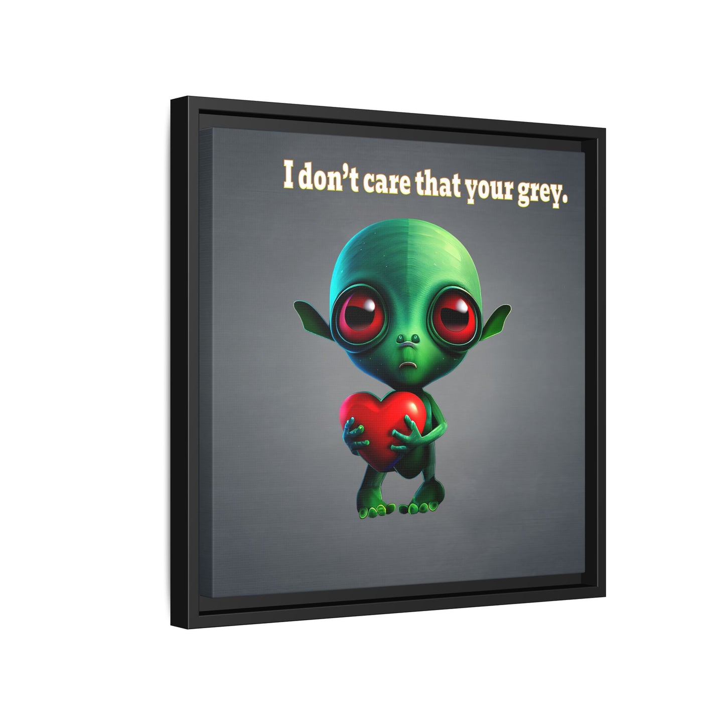 I don't care that your grey - framed canvas art (grey-light grey)