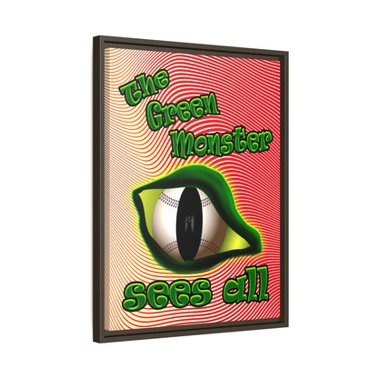 green monster - framed canvas art (yellow-orange wave)