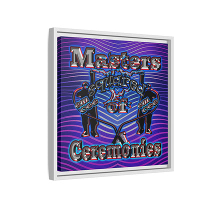 em cee squared - framed canvas art (purple wave)