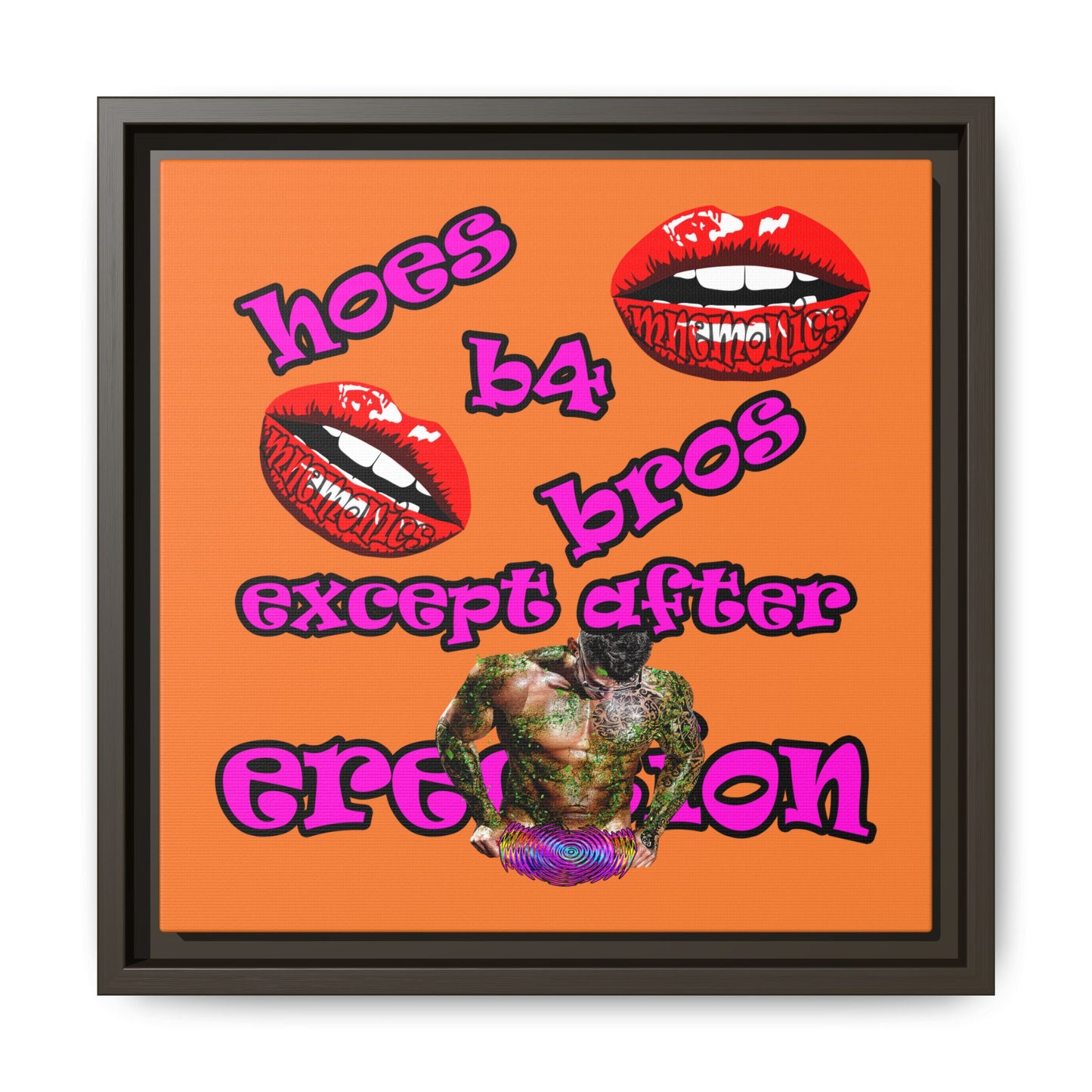 hoes b4 bros - framed canvas art (crusta)