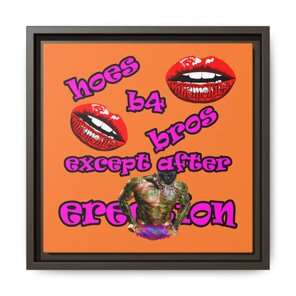 hoes b4 bros - framed canvas art (crusta)