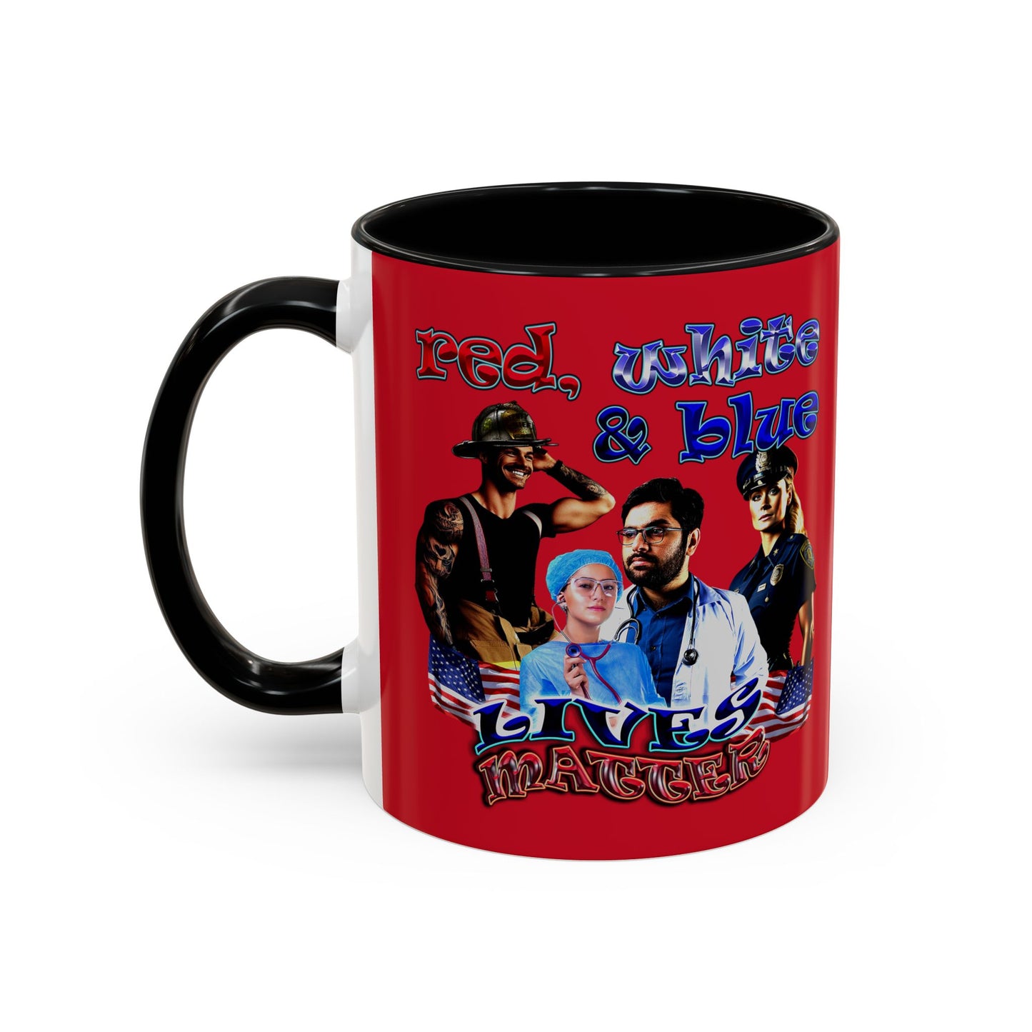 rw&b lives matter - Accent Mug (dark red)