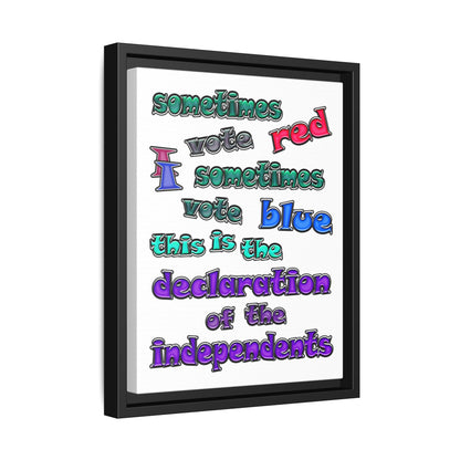 declaration of the independents - framed canvas art (white)