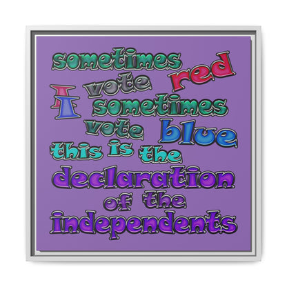 declaration of the independents - framed canvas art (light purple)