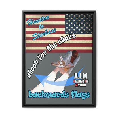 shoot for the stars - framed canvas art (dark grey)