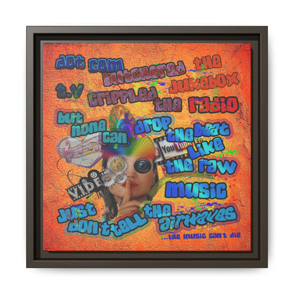 drop the beat - framed canvas art (burnt orange)