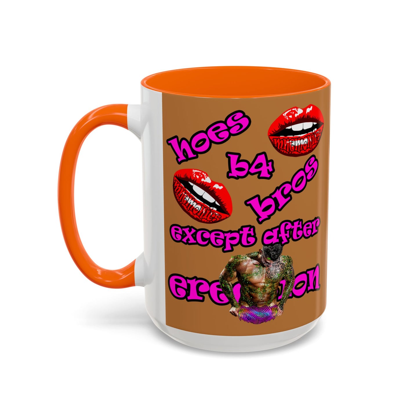 hoes b4 bros - Accent Mug (light brown)