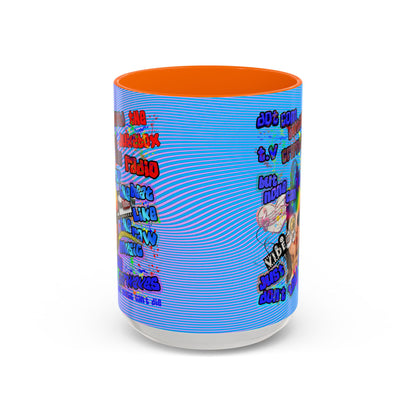 drop the beat - Accent Mug (light blue-purple wave)