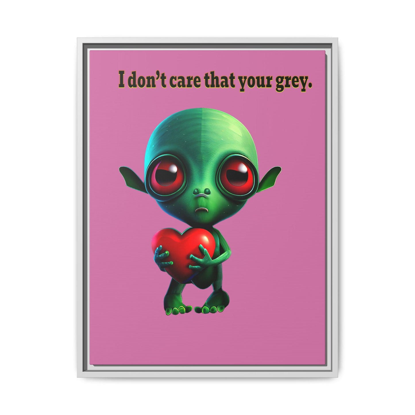 I don't care that your grey - framed canvas art (light pink)