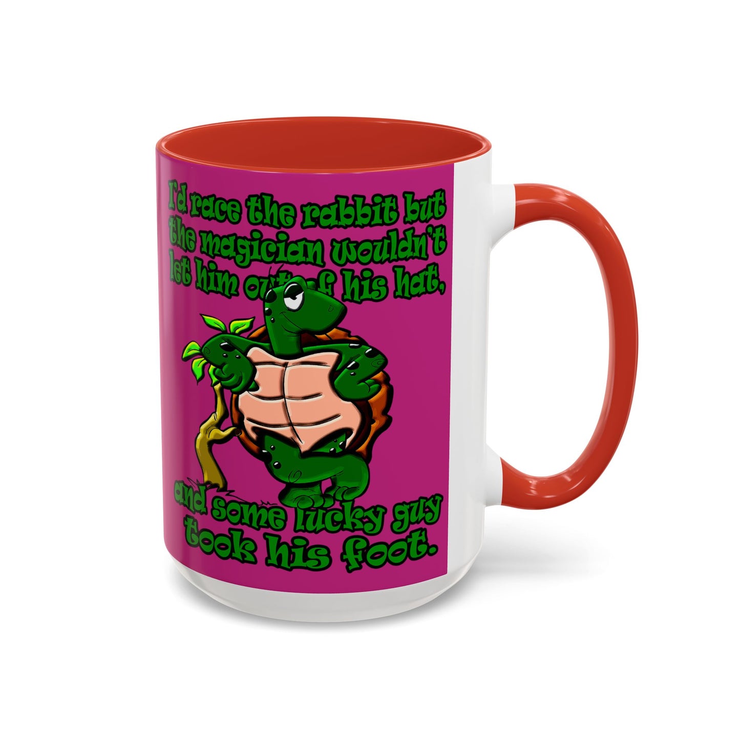 turtle race - Accent Mug (pink)